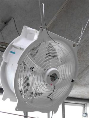 Melkstal ventilator 230V 1,7A/ 7300m3/h. incl roosterset