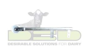 Steunwiel aan buis 85cm met strip + wiel compleet