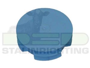 Eindkap PE 125mm blauw knieboom