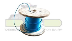 Staaldraadkabel 6-8mm mestschuif, PP gecoat blauw, rol 500m